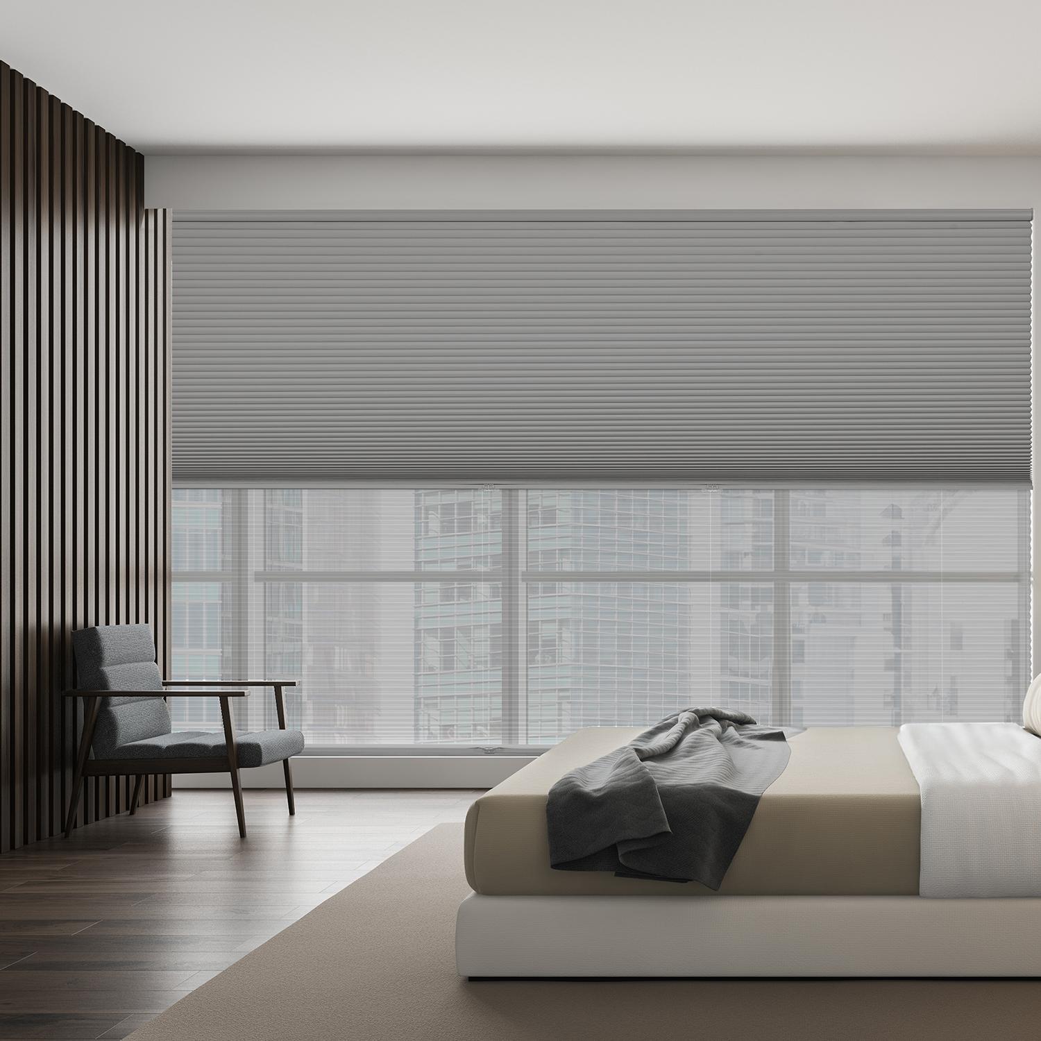 Cellular Shades Cellular Shades in a bedroom window