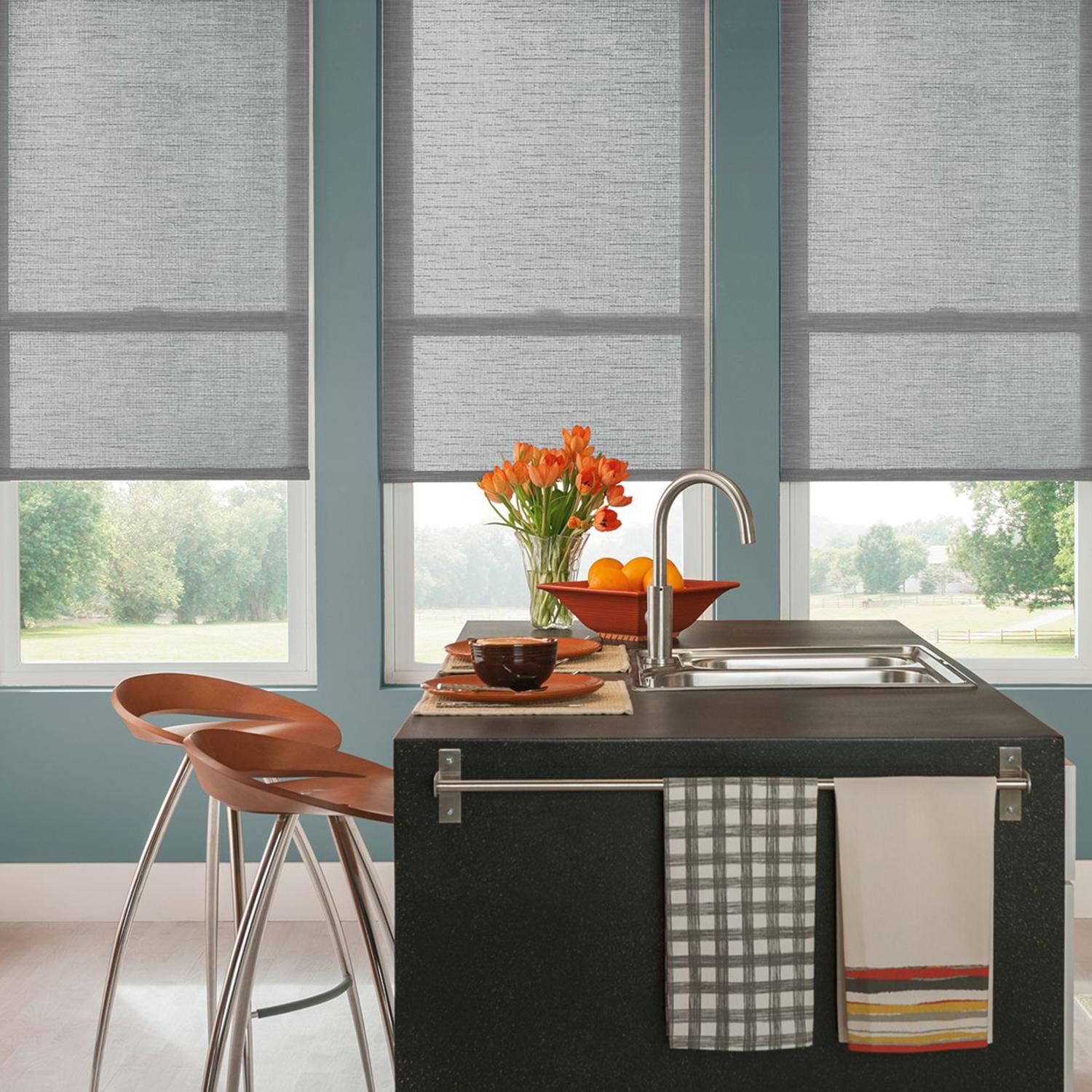 Roller Shades Roller Shades in a kitchen window