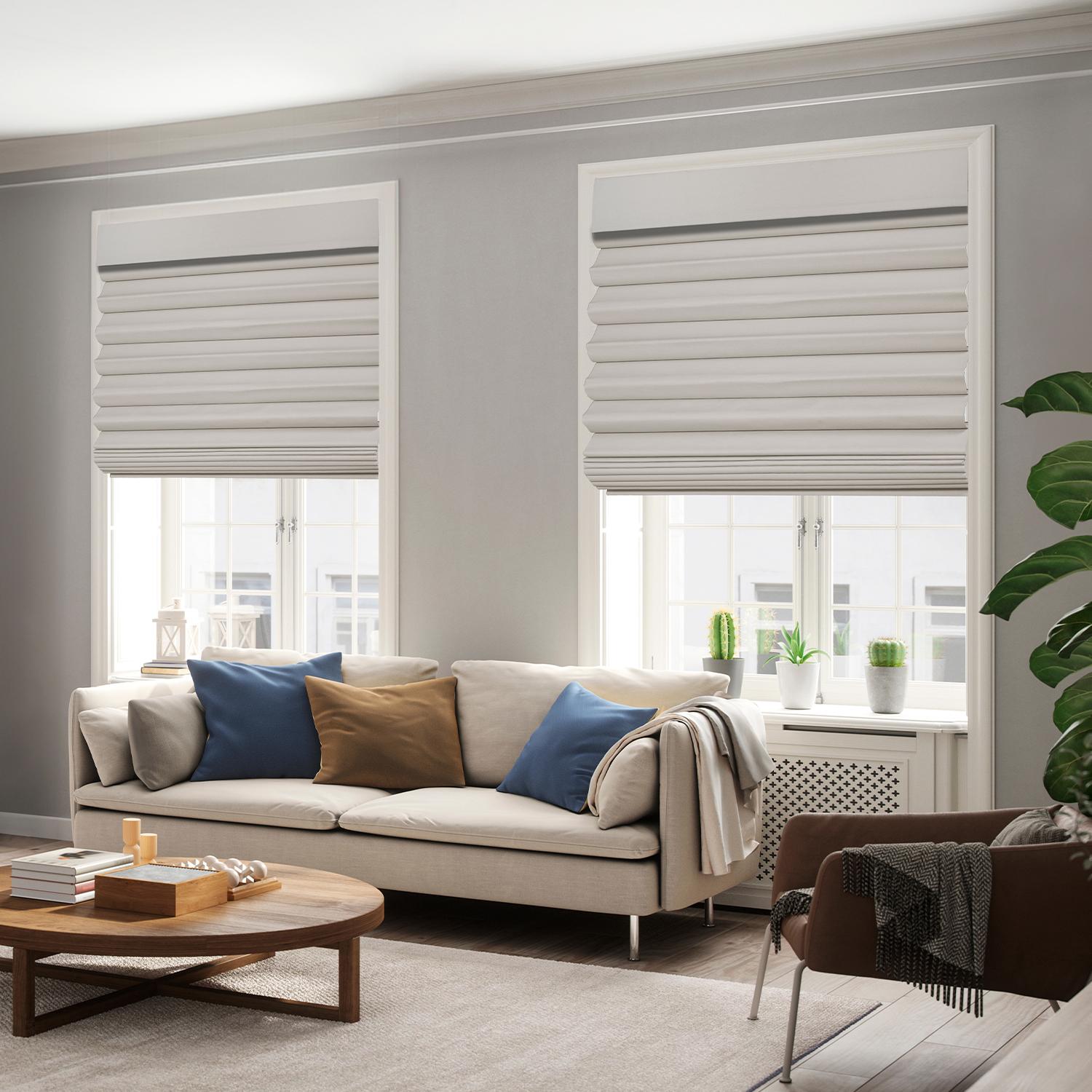 Roman Shades Roman Shades in a living room window